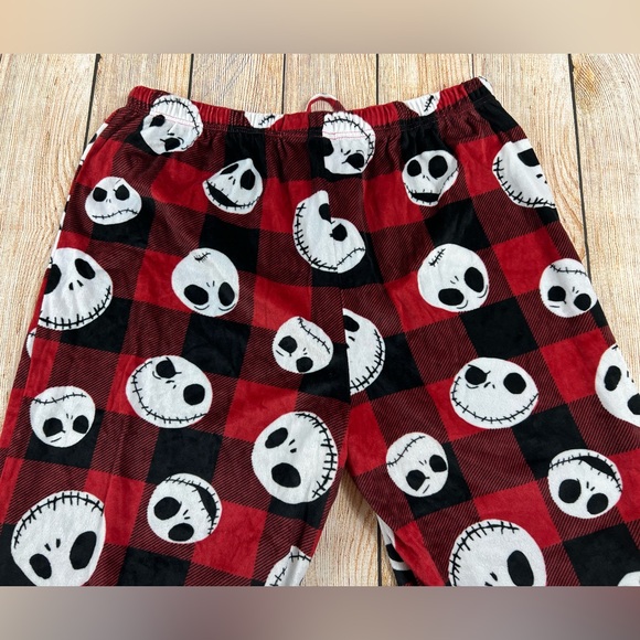 The Nightmare Before Christmas Fleece Pajama Sleep Pants Size XL Red Black - Picture 2 of 4